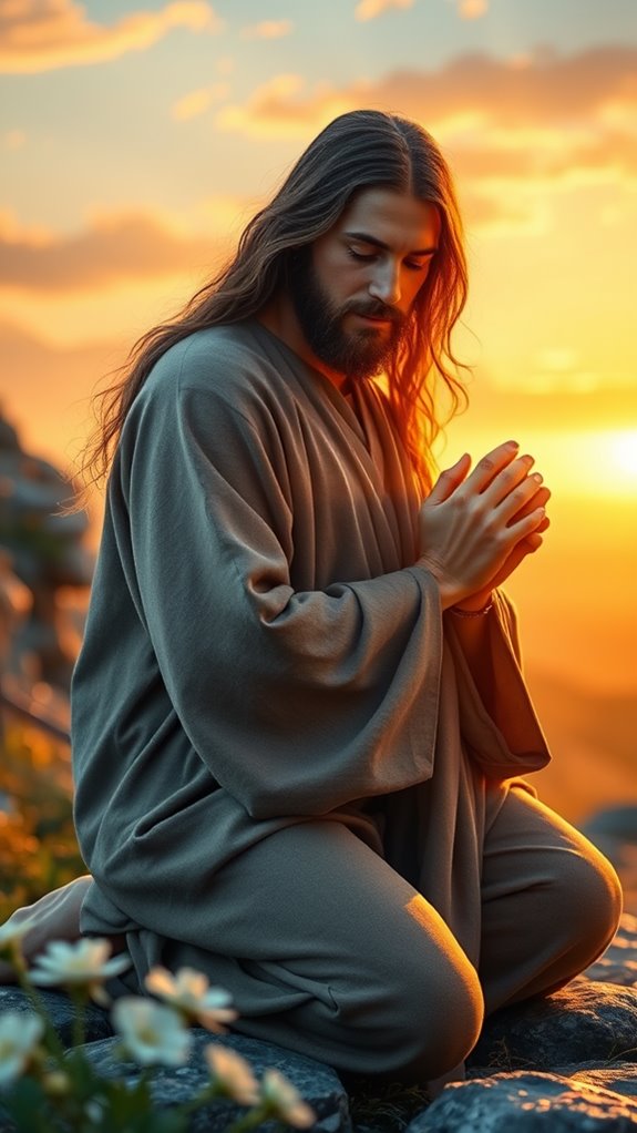 jesus in deep prayer