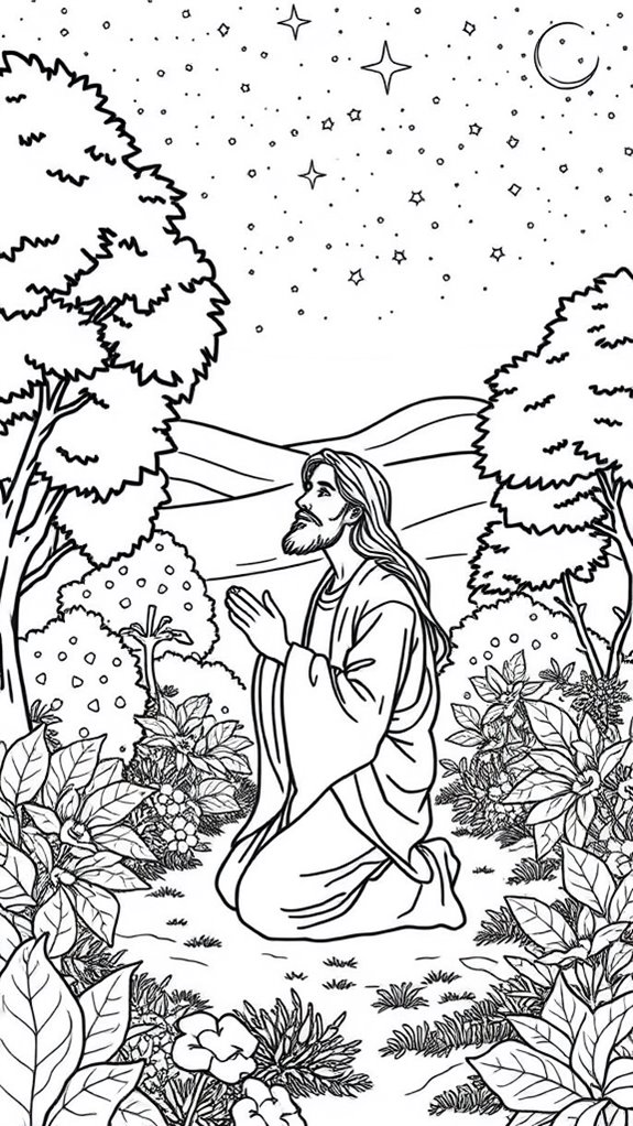 jesus in nature coloring
