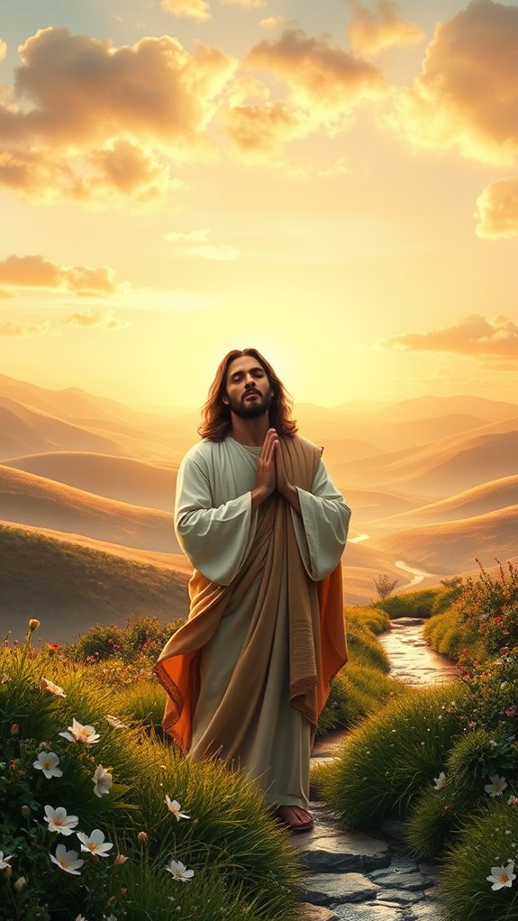 jesus in peaceful prayer