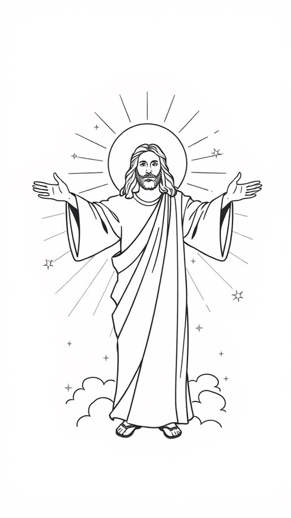 jesus light line art