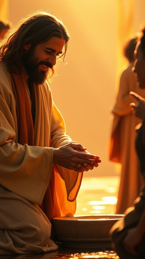 jesus lovingly washing feet