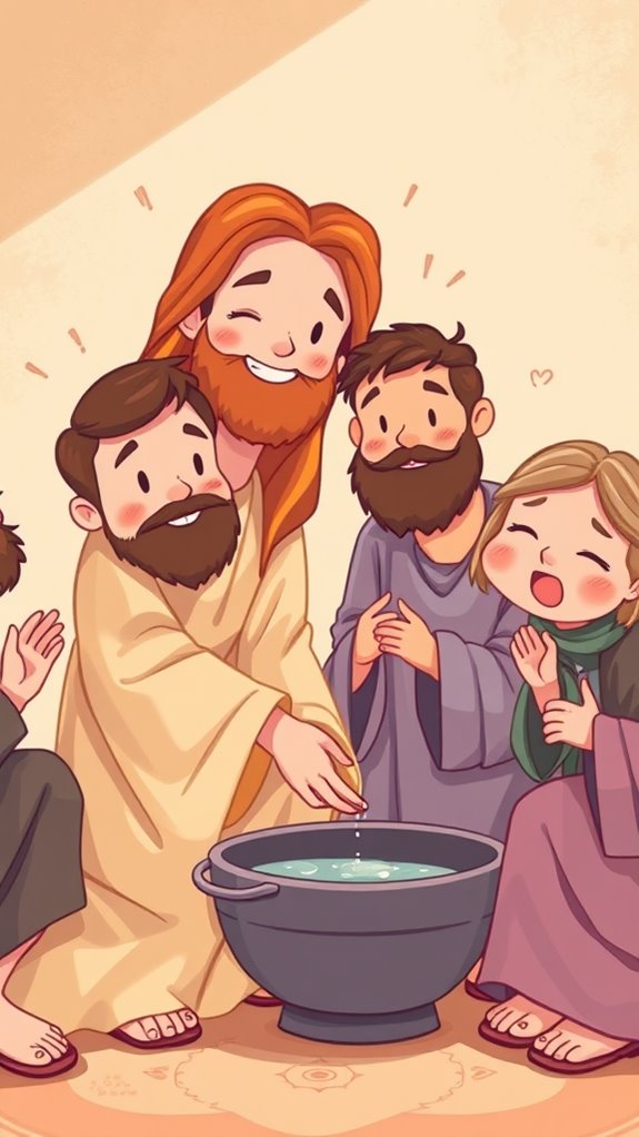 jesus lovingly washing feet