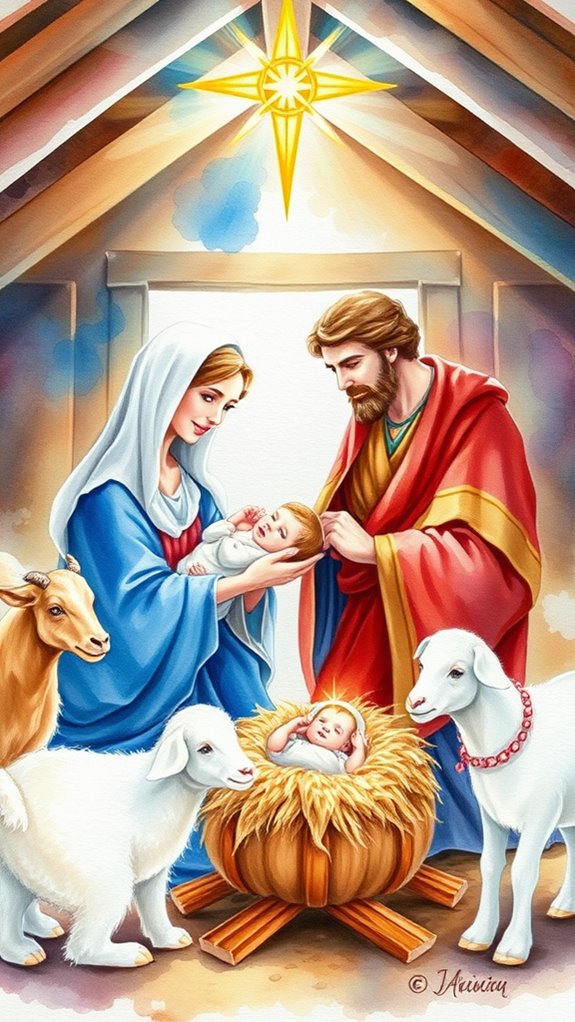 jesus nativity watercolor artwork