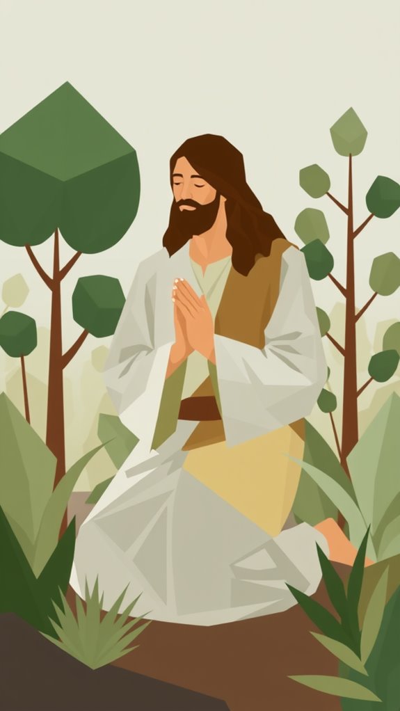 jesus praying garden clipart