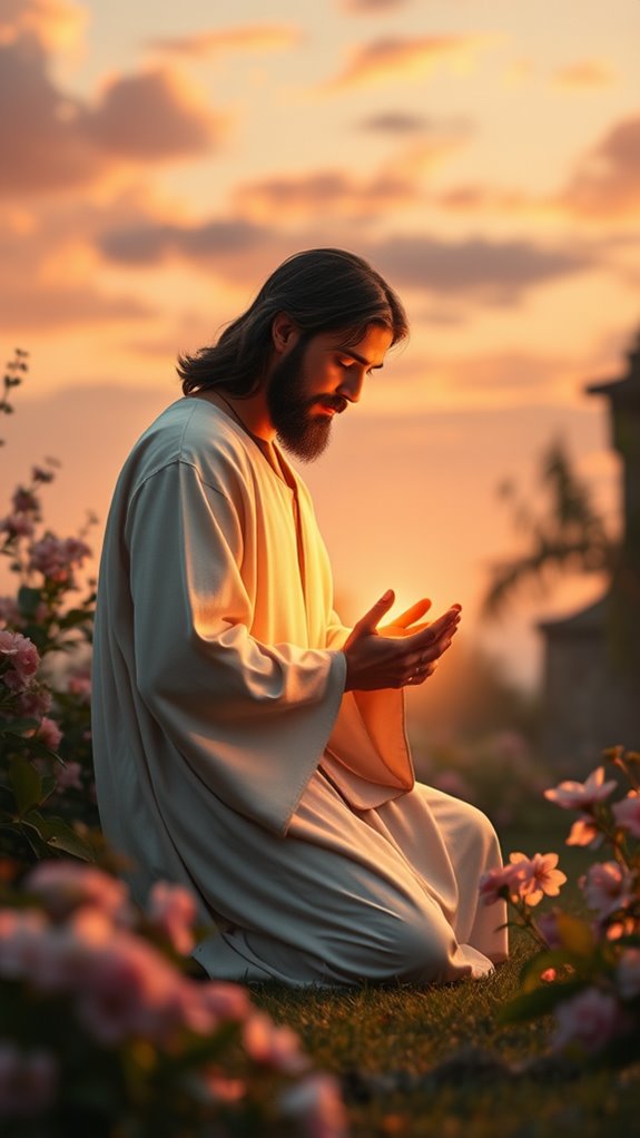jesus praying in tranquility