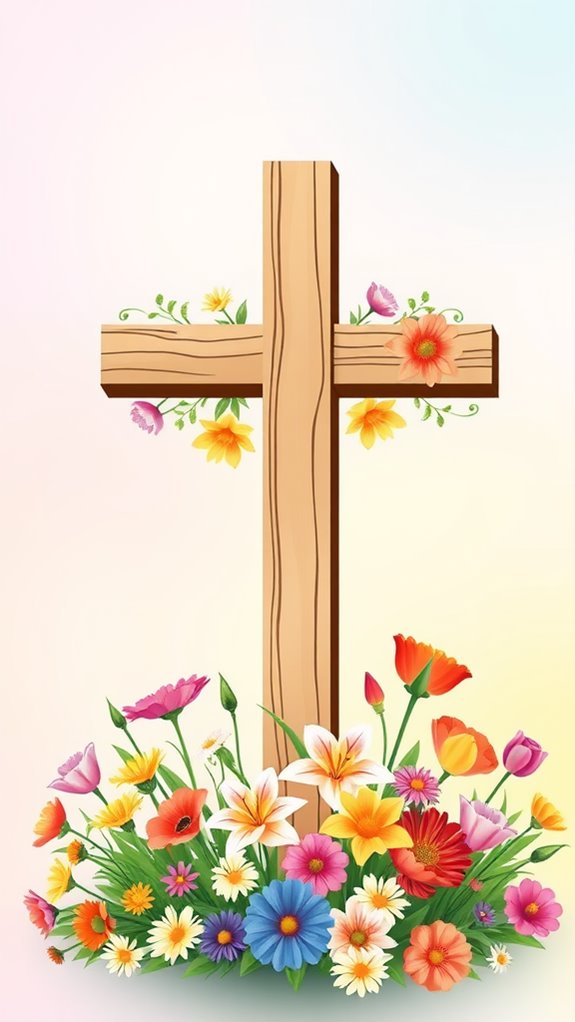 jesus resurrection floral cross