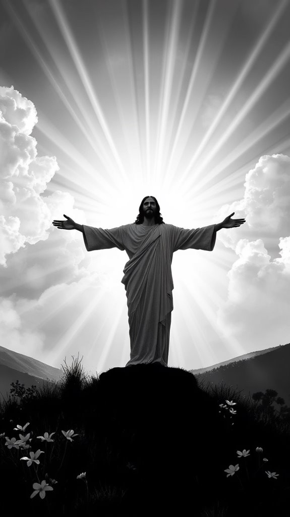 jesus risen black white