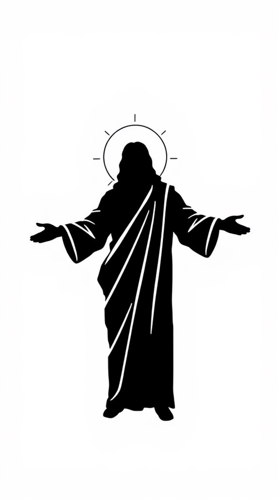 jesus silhouette with halo