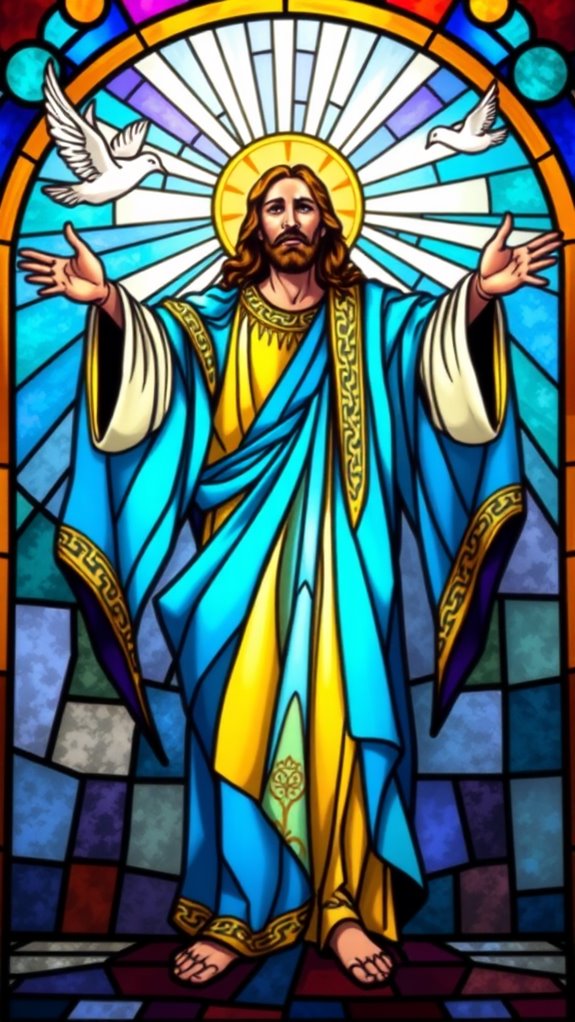 jesus stained glass artwork