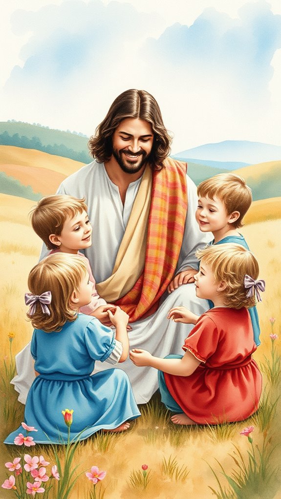 jesus surrounded by children