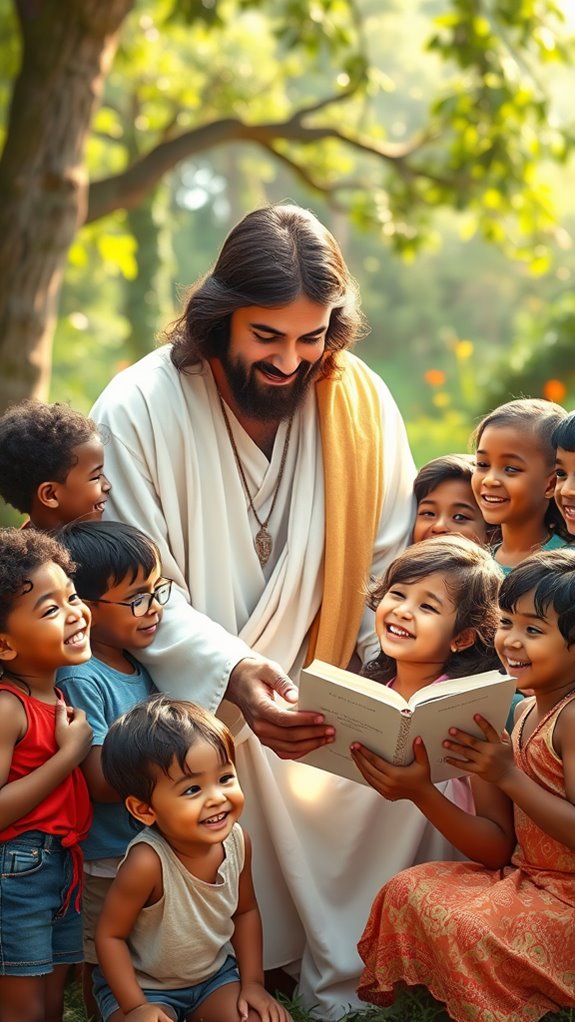 jesus surrounded by children