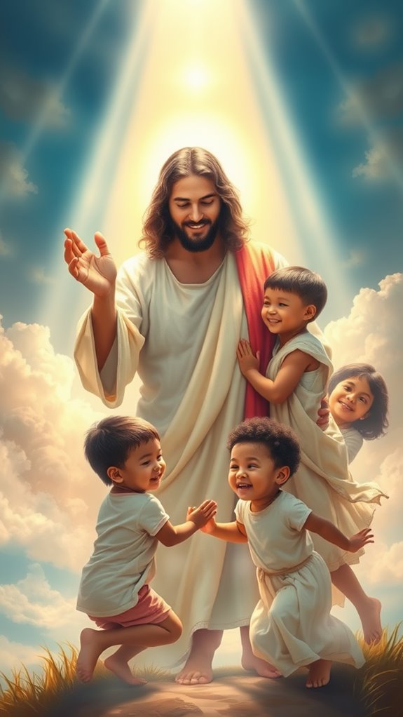 jesus surrounded by children