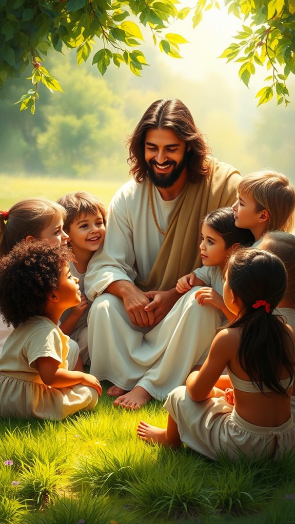 jesus surrounded by children