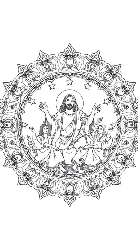 jesus temple mandala coloring