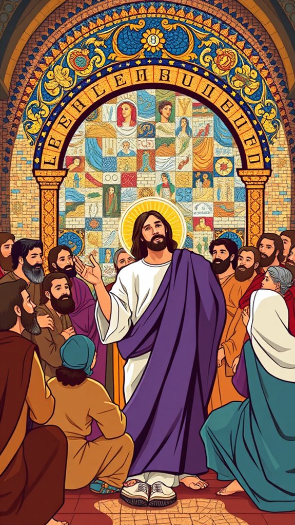 jesus temple mosaic artwork