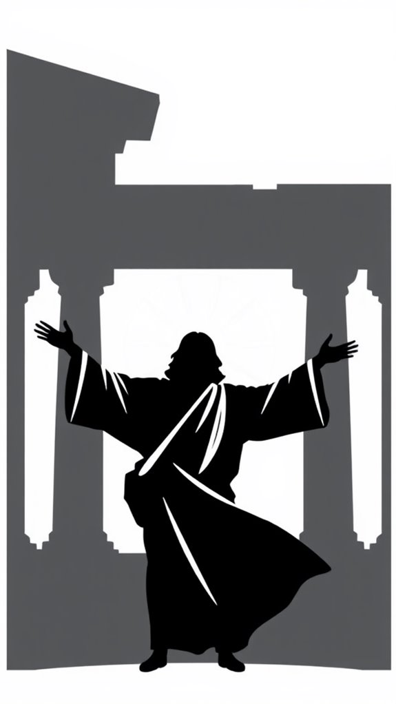 jesus temple silhouette artwork