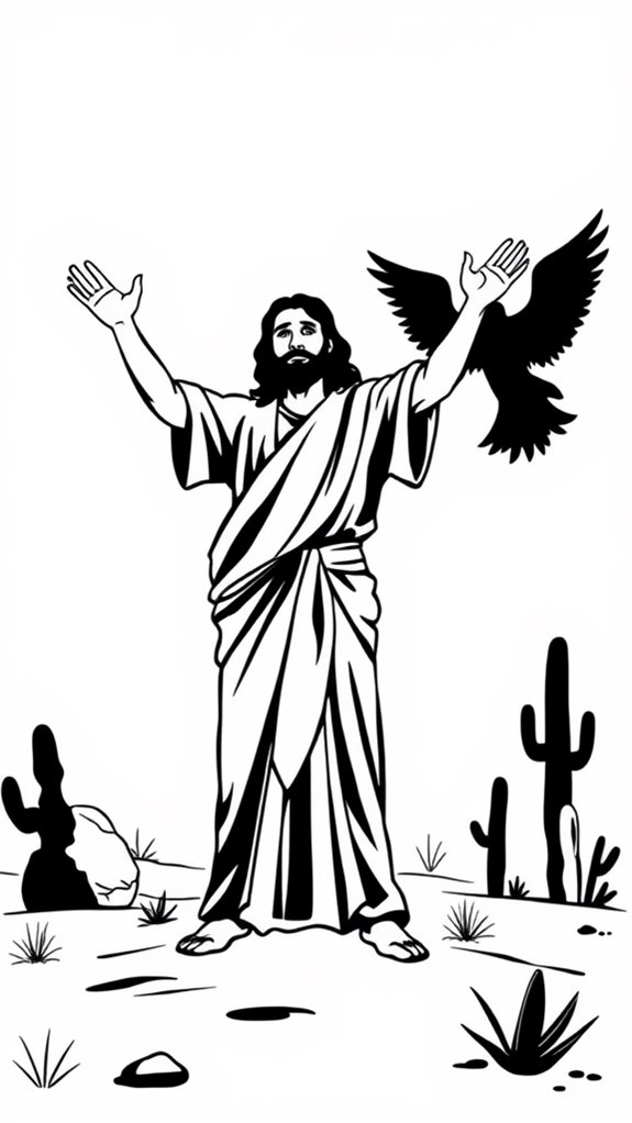 jesus temptation coloring page