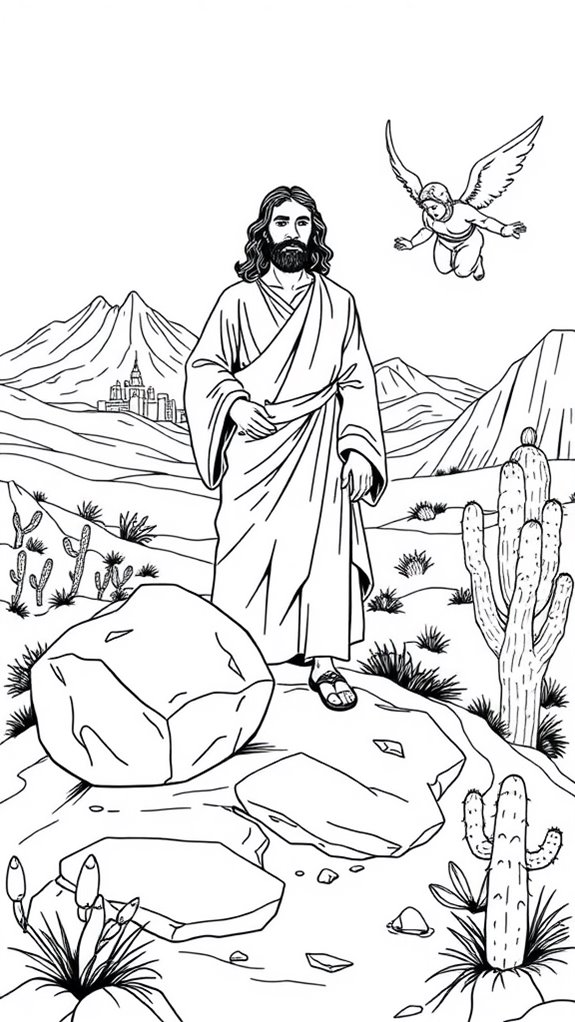 jesus temptation coloring page