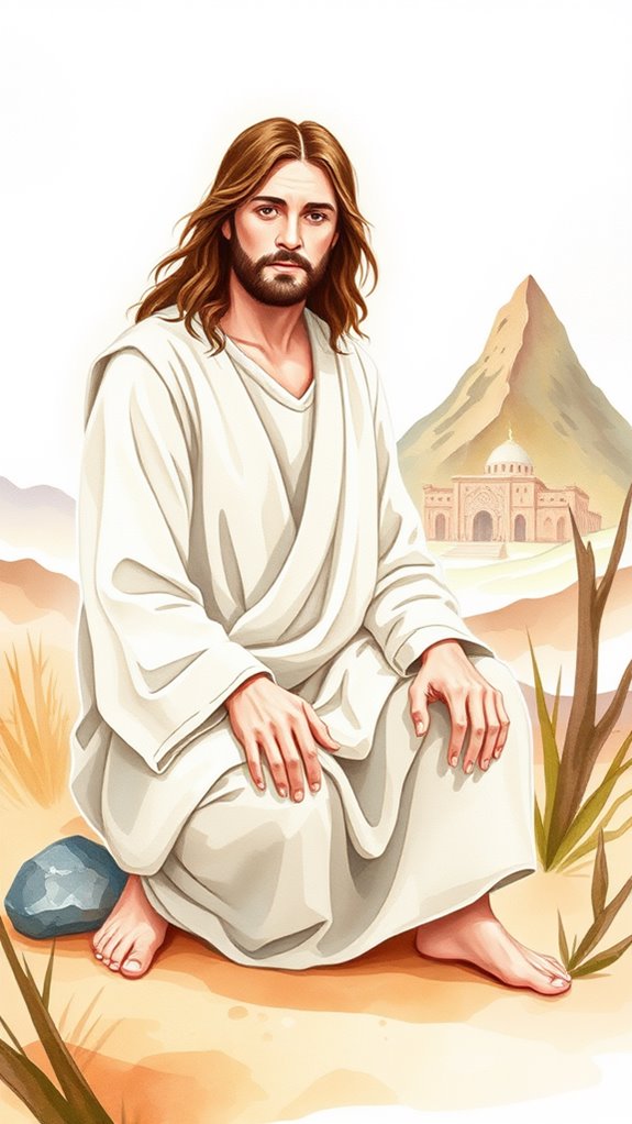 jesus temptation watercolor art