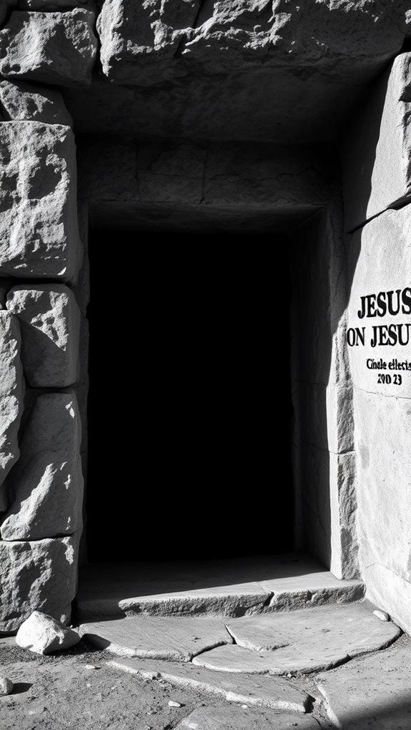 jesus tomb black white