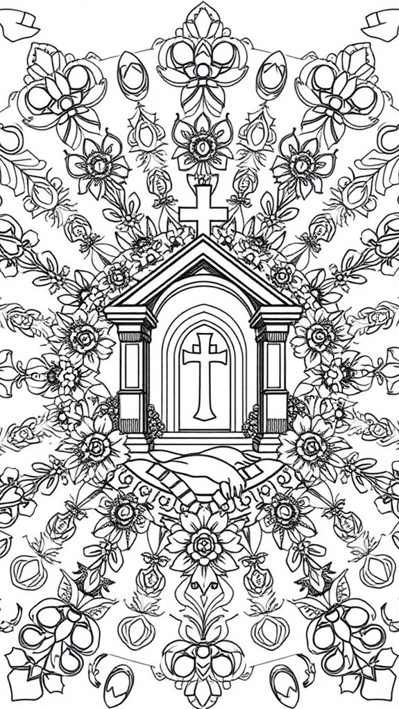 jesus tomb mandala coloring