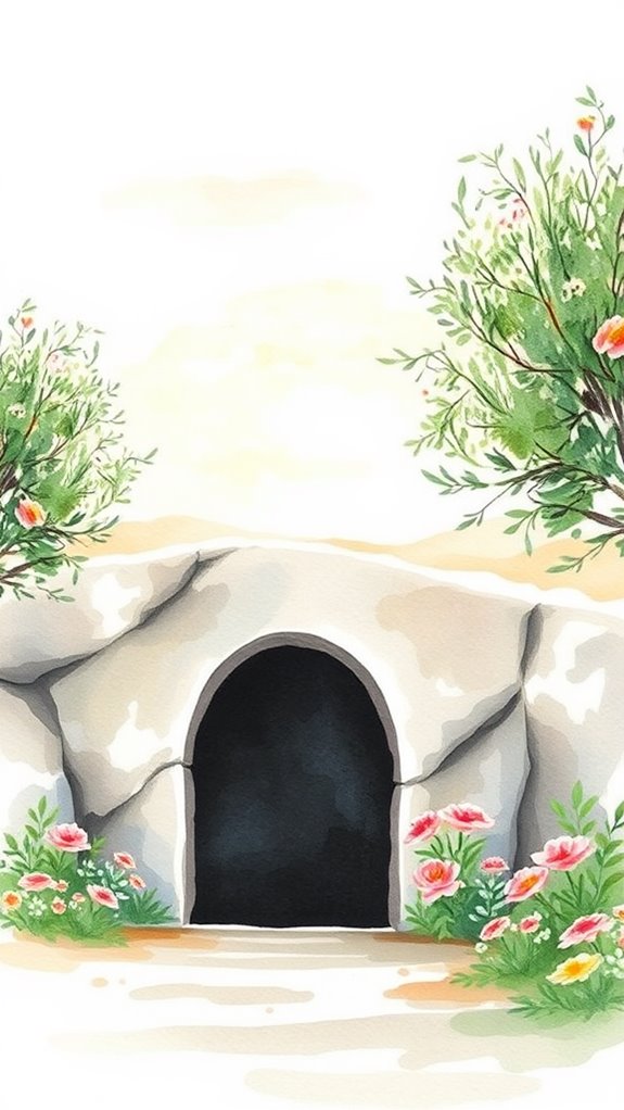 jesus tomb watercolor art