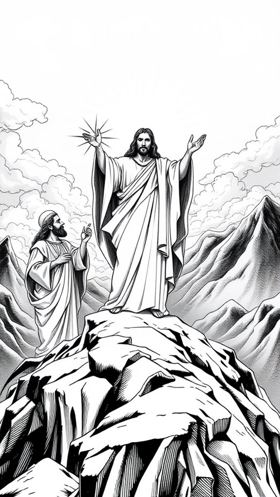 jesus transfiguration black white