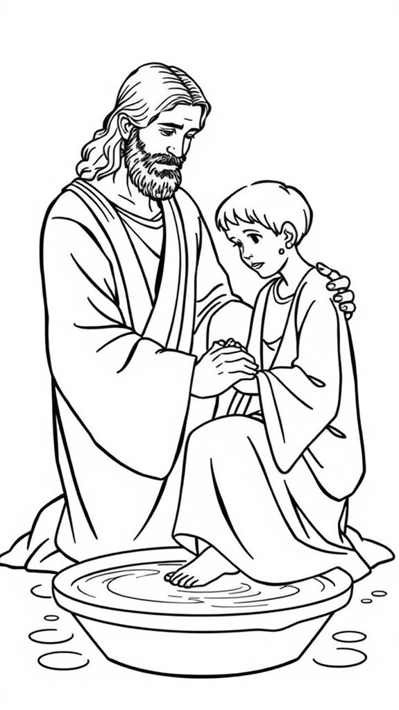 jesus washing feet coloring