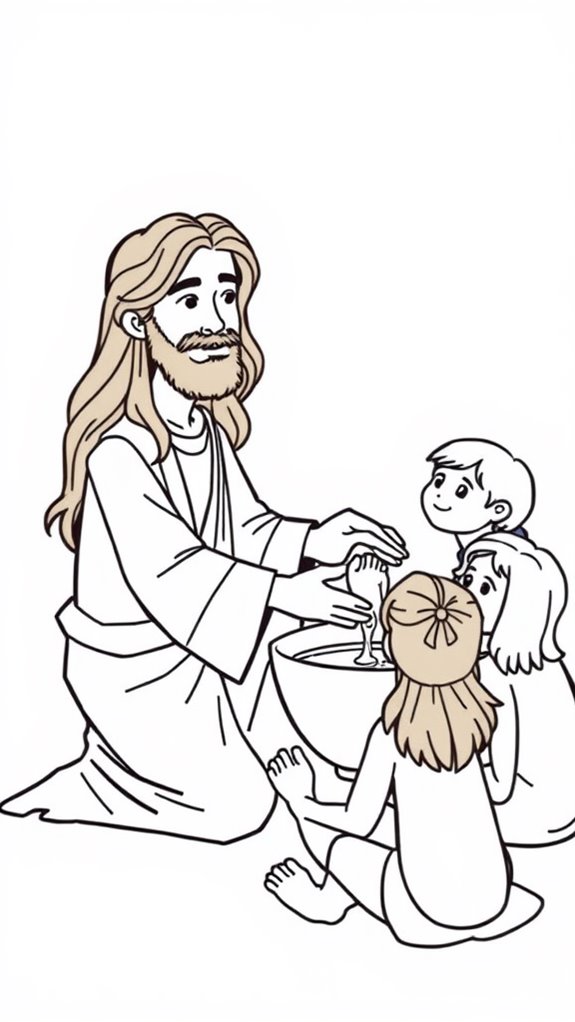 jesus washing feet coloring page