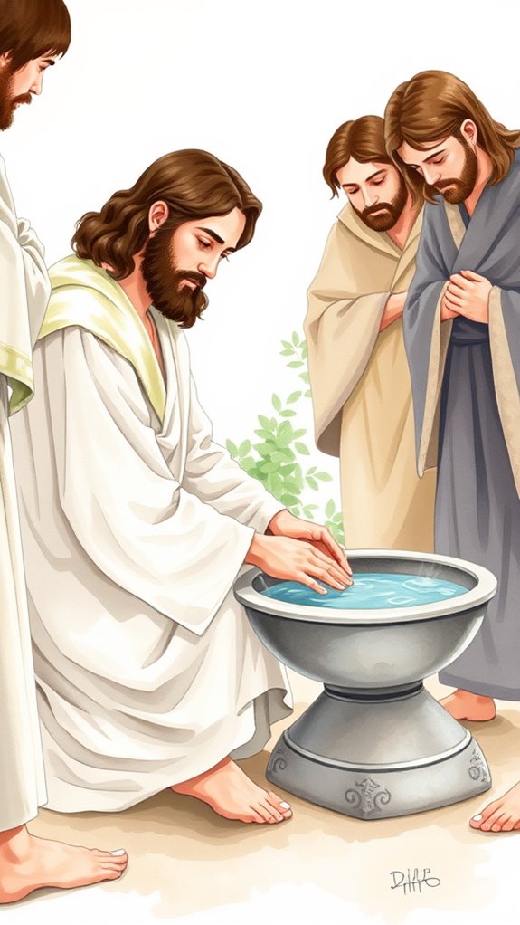 jesus washing feet illustration