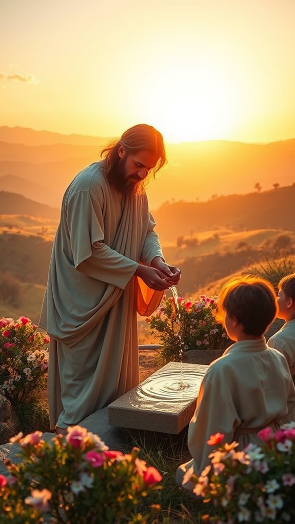 jesus washing feet scenery