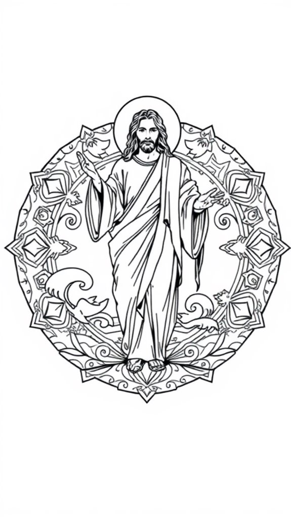 jesus water mandala coloring