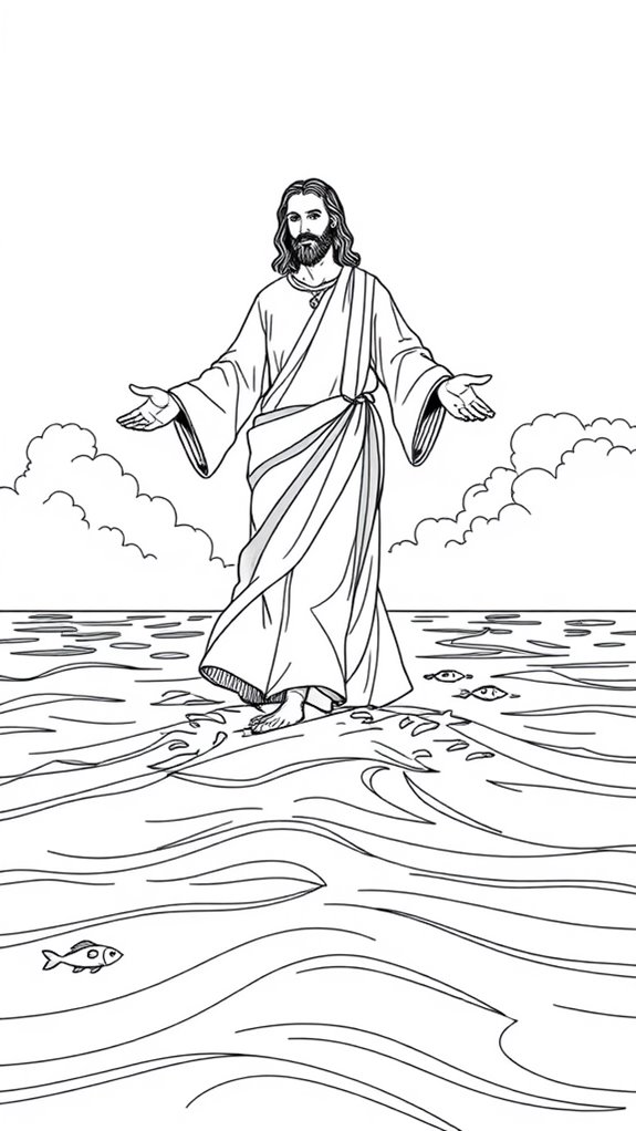jesus water walking art