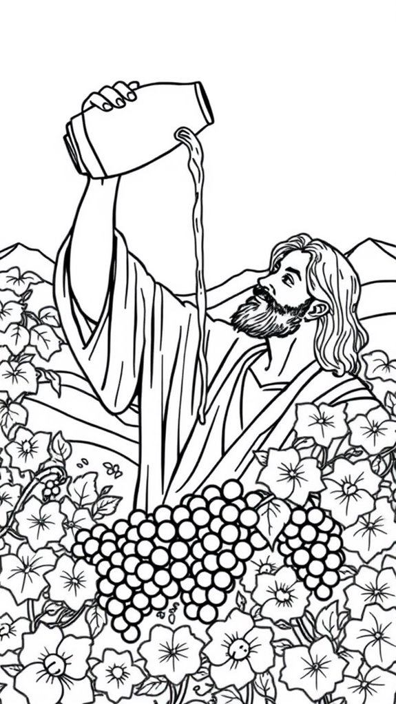 jesus water wine coloring page