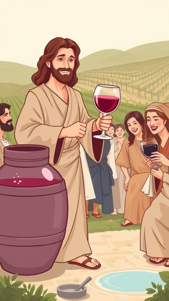 jesus water wine retro