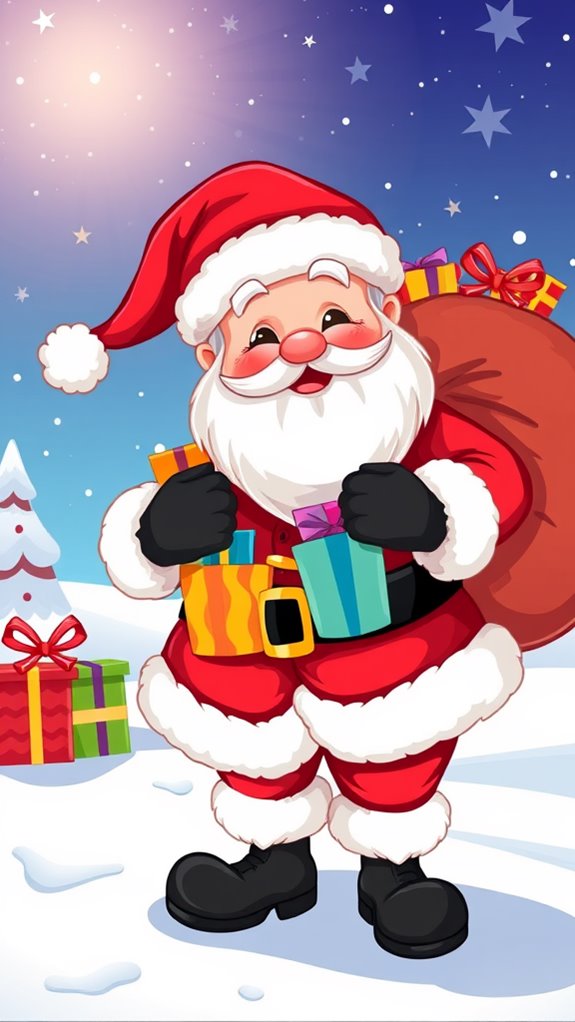 jolly cartoon santa claus