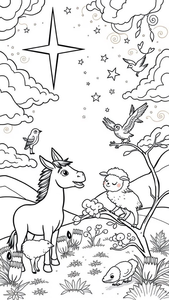 joyful animals coloring page