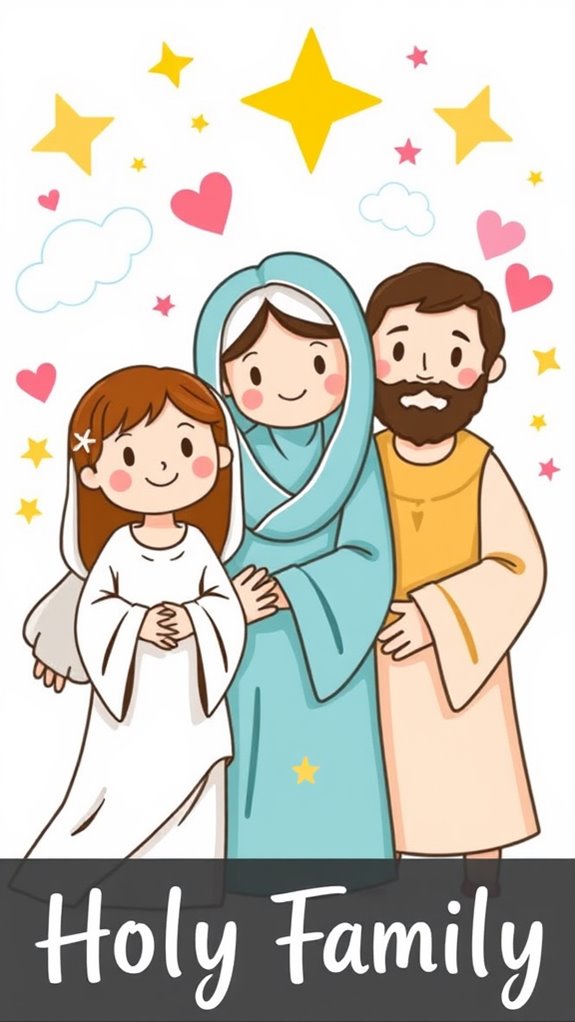joyful holy family clipart