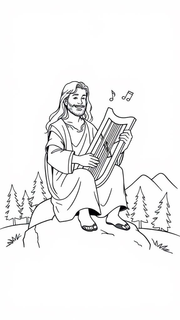 king david music coloring page