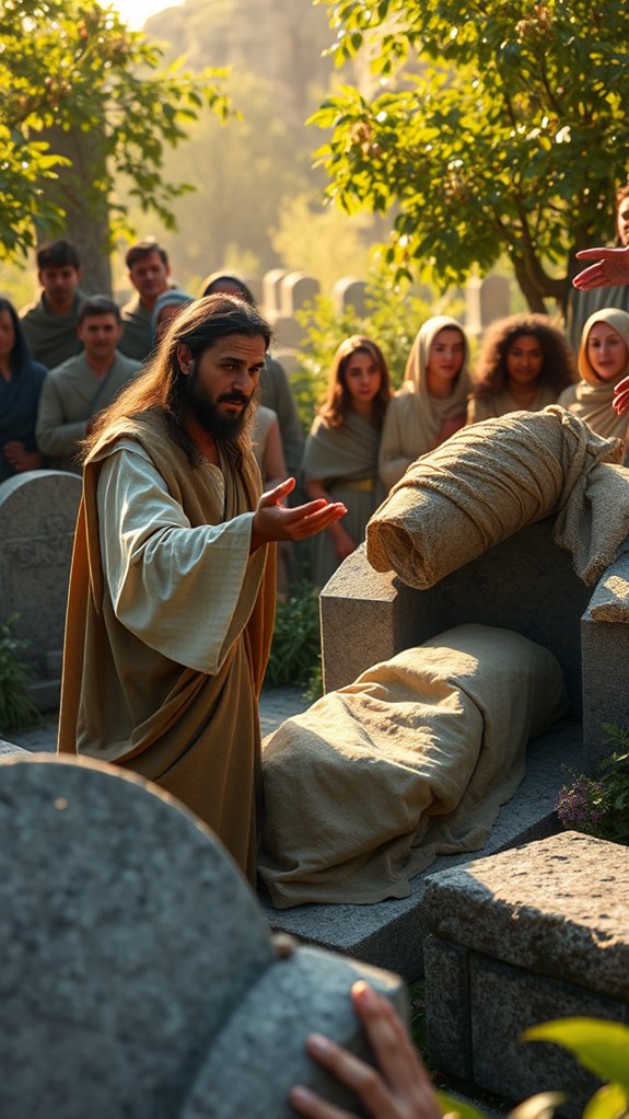 lazarus resurrection scene depicted