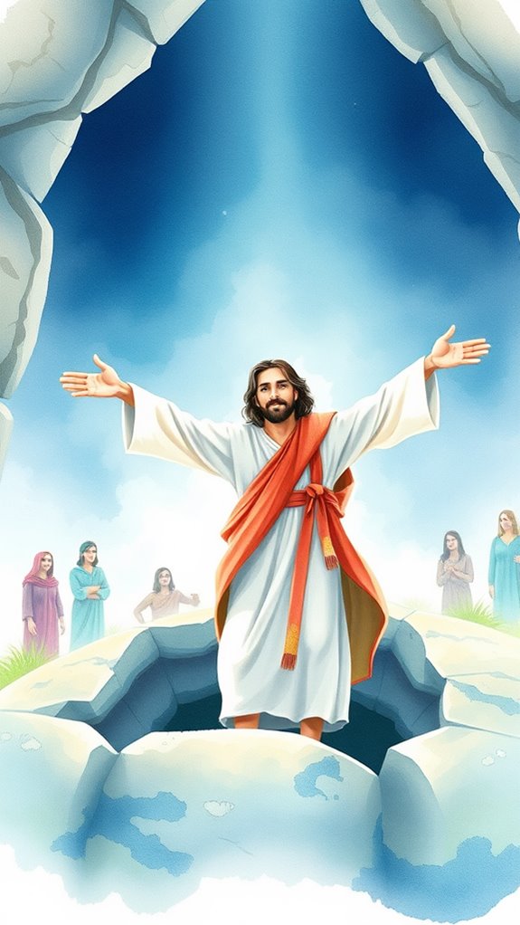 lazarus resurrection watercolor illustration