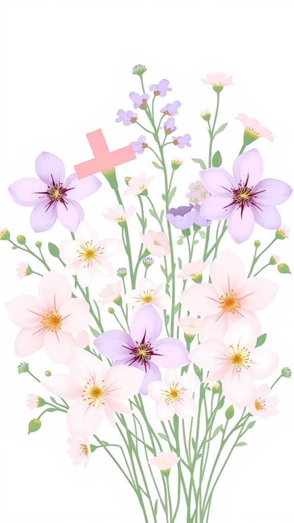 lent floral design clipart