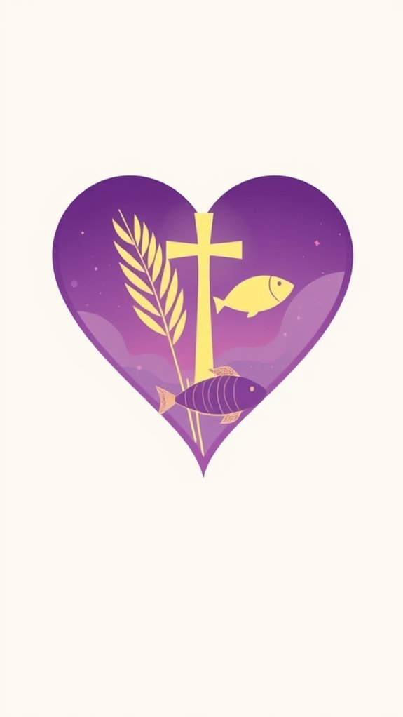 lent themed heart illustration design