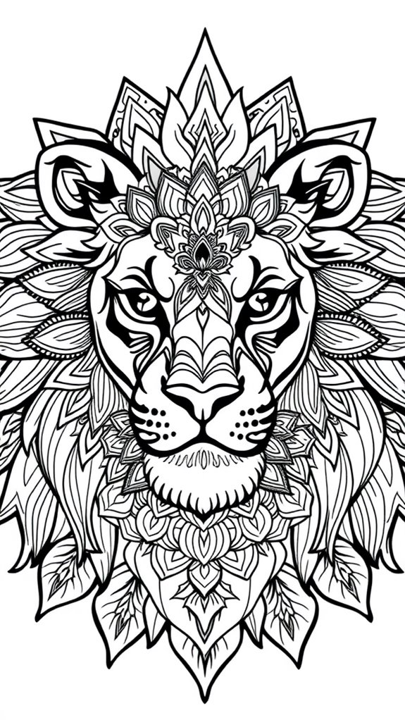 lion mandala coloring page