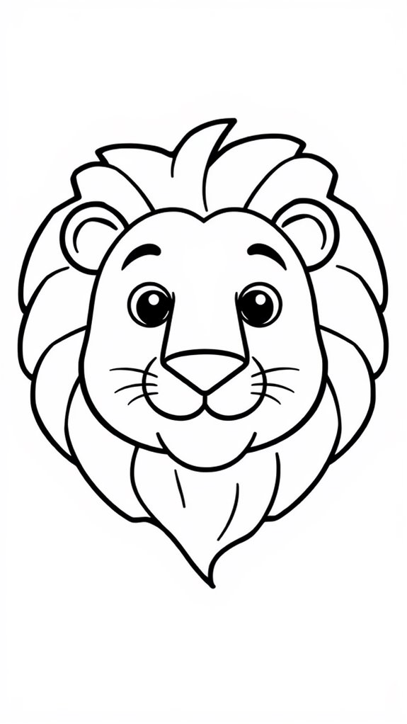 lion outline coloring page