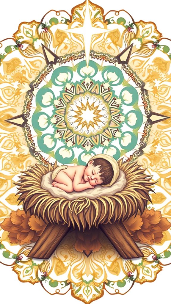 mandala jesus manger clipart