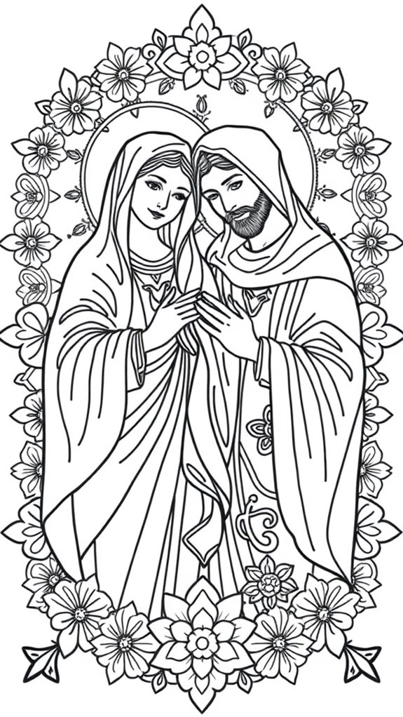 mandala mary joseph coloring page