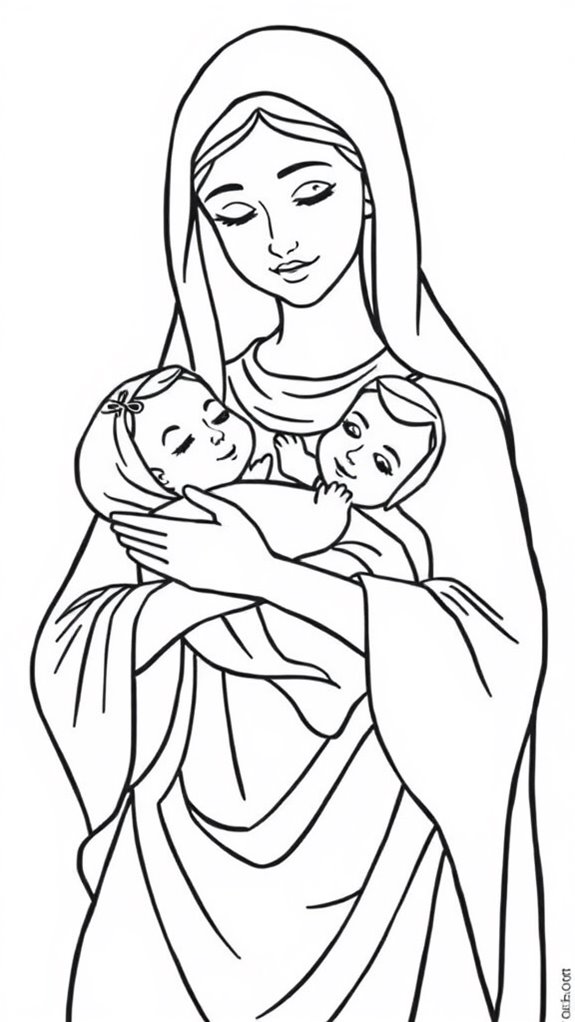 Mary And Baby Jesus Coloring Pages Printable Free To Download Encouraging Bible Verses