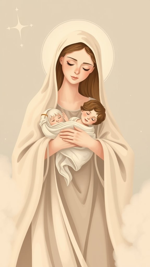mary and jesus illustration