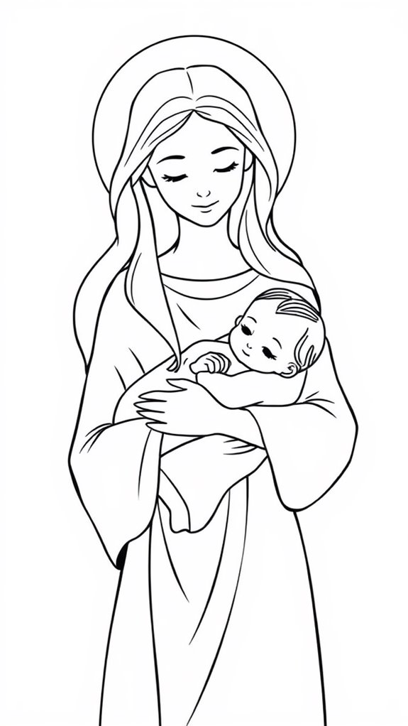 mary and jesus illustration